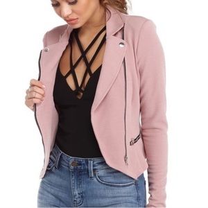 Windsor Pink Motorcycle Zipper Detail Jacket